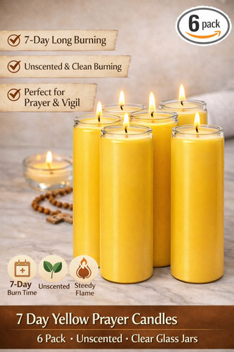 Day yellow prayer candles 6 - 7,