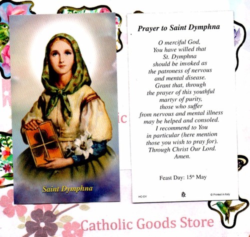 Saint dymphna with prayer - with,